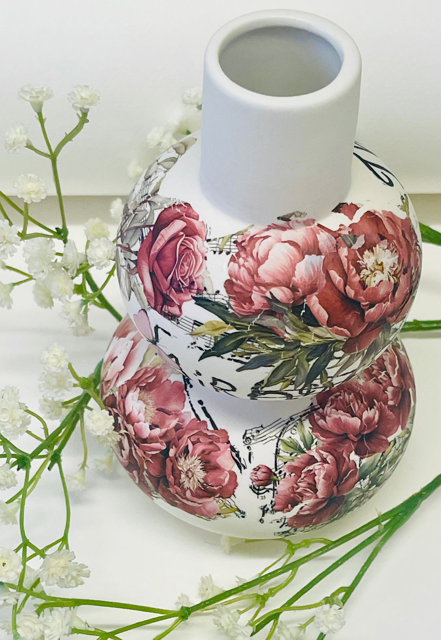 Rose & Butterfly Ceramic Vase